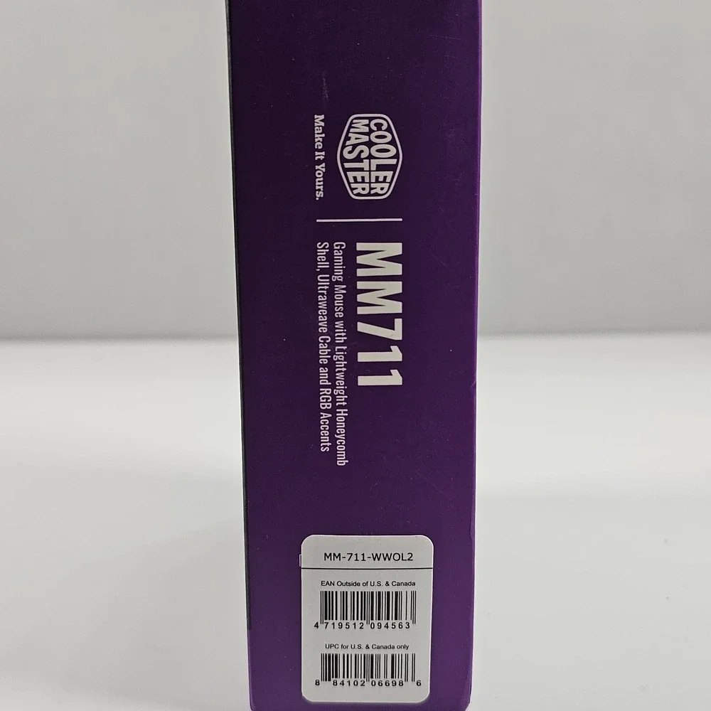Cooler Master MM711 Matte White Mouse Gaming-Grade Sensor RGB Scroll Wheel
